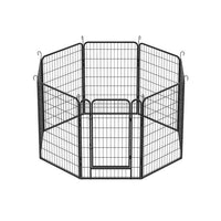 HKM-9237437 Heavy-Duty Metal Pet Wire Fence with Rust-Resistant Coating and Automatic Locking Mechanism, Ideal for Indoor and Outdoor Use