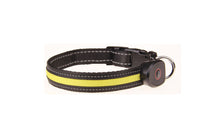 HKM-9237821 Luminous USB Charging Dog Collar - Adjustable Nylon Pet Accessory in Multiple Sizes