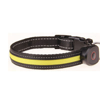 HKM-9237821 Luminous USB Charging Dog Collar - Adjustable Nylon Pet Accessory in Multiple Sizes