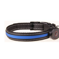HKM-9237821 Luminous USB Charging Dog Collar - Adjustable Nylon Pet Accessory in Multiple Sizes