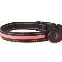 HKM-9237821 Luminous USB Charging Dog Collar - Adjustable Nylon Pet Accessory in Multiple Sizes