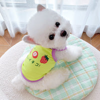 HKM-9238205 Summer Stretch Camisole for Dogs and Cats - Cotton Pet Clothing in Powder Blue and Purple Yellow