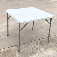 HKM-923923 Square HDPE Plastic Table for Outdoor Events, Weddings, Camping, and Picnics - 86CM