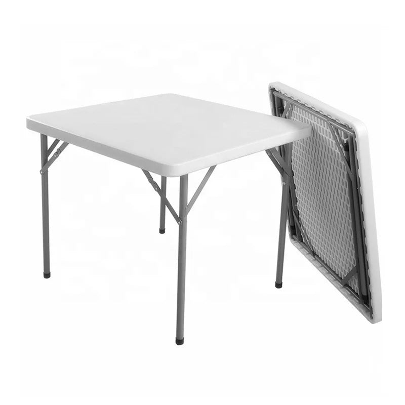 HKM-923923 Square HDPE Plastic Table for Outdoor Events, Weddings, Camping, and Picnics - 86CM