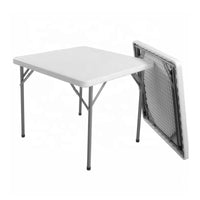 HKM-923923 Square HDPE Plastic Table for Outdoor Events, Weddings, Camping, and Picnics - 86CM