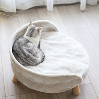HKM-9239869 Comfortable Wooden Nest Pet Bed for Cats and Kittens - Small & Large Sizes Available