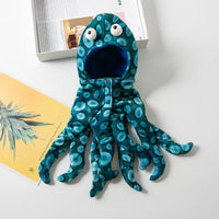 HKM-9239997 Cute Octopus Costume Headwear for Pets - Polyester Material, Casual Style
