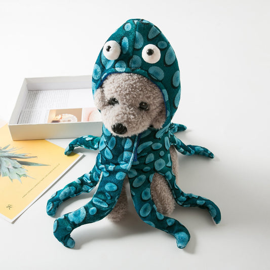 HKM-9239997 Cute Octopus Costume Headwear for Pets - Polyester Material, Casual Style