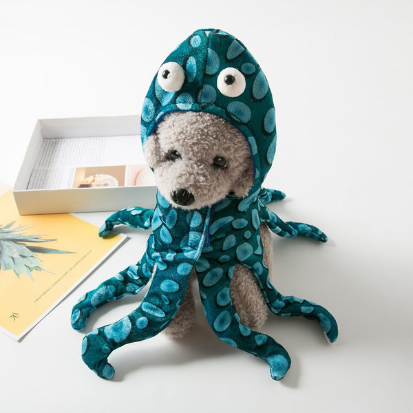 HKM-9239997 Cute Octopus Costume Headwear for Pets - Polyester Material, Casual Style