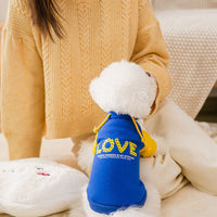 HKM-9240893 Trendy Hooded Pet Sweater for Autumn and Winter – Milk Silk Material, Available in Blue and Black