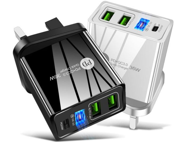 HKM-924115 20W PD Fast Charge USB Multi-Port Charger - Quick Charge Compatible