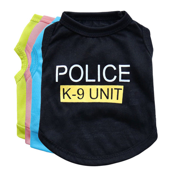 HKM-9241405 Casual Cotton Vest for Dogs in Blue, Black, Green, and Pink - Spring and Summer Wear