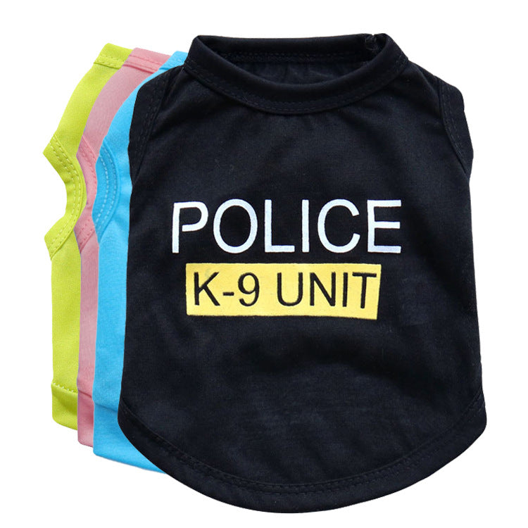 HKM-9241405 Casual Cotton Vest for Dogs in Blue, Black, Green, and Pink - Spring and Summer Wear