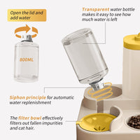 HKM-9241661 Automatic 2-in-1 Cat Food and Water Dispenser for Convenient Feeding