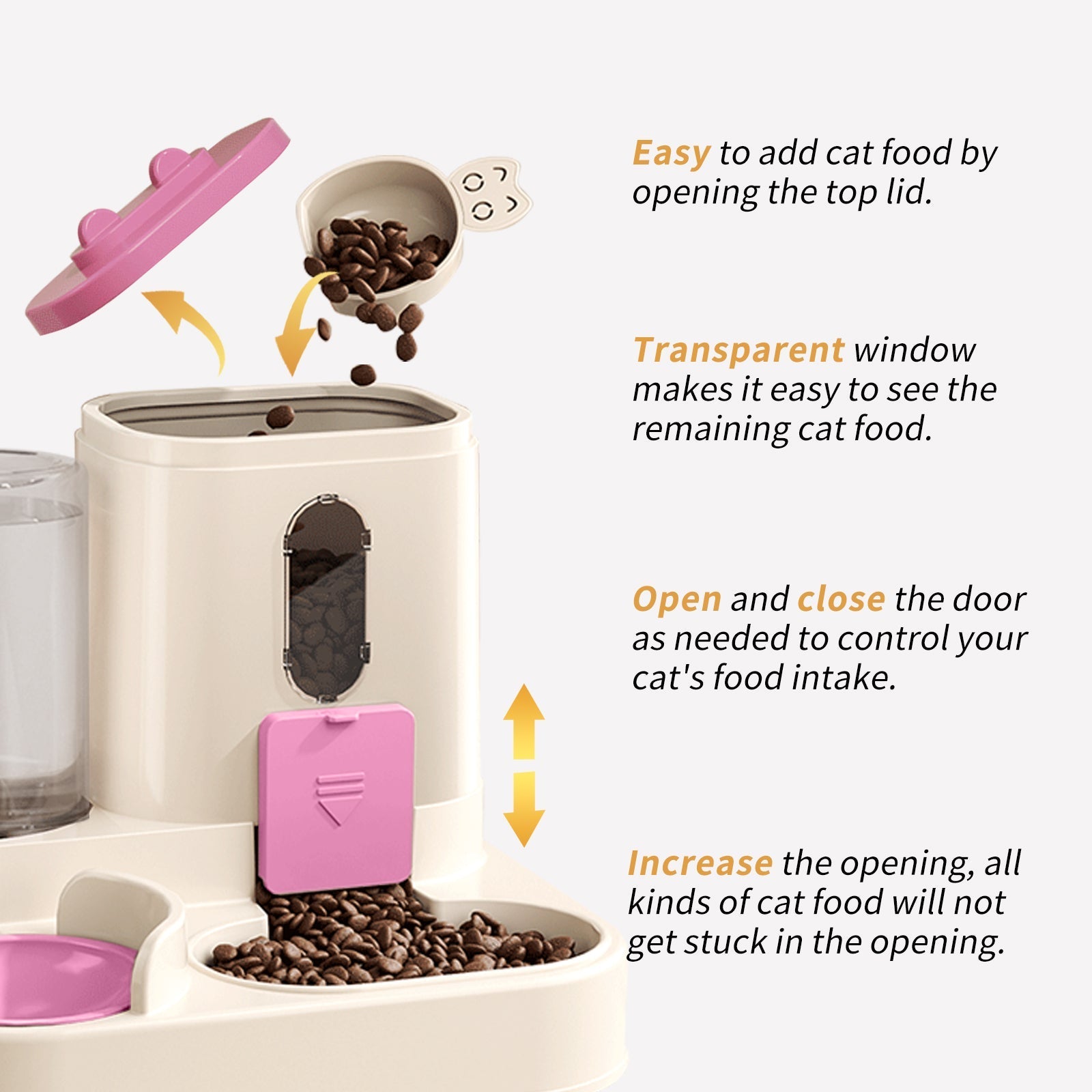 HKM-9241661 Automatic 2-in-1 Cat Food and Water Dispenser for Convenient Feeding