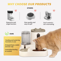HKM-9241661 Automatic 2-in-1 Cat Food and Water Dispenser for Convenient Feeding