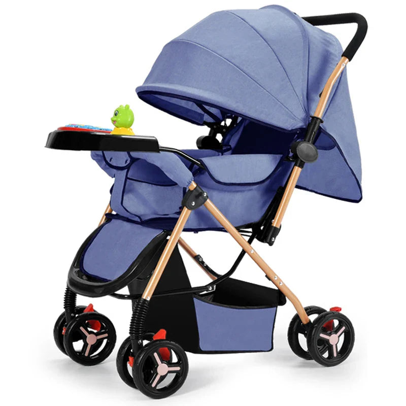 HKM-924243 Lightweight Foldable Baby Stroller for Travel, Compact Pushchair with Adjustable Canopy and Comfort Features