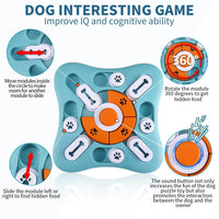 HKM-9243197 Light Blue Educational Pet Toy with Vocalization for Dogs