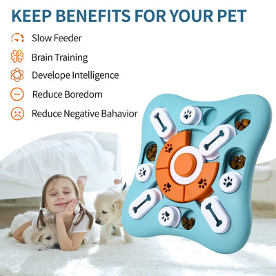 HKM-9243197 Light Blue Educational Pet Toy with Vocalization for Dogs