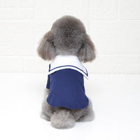 HKM-9243965 Sailor Style Cotton Outfit for Pets ¨C Casual Two-Legged Clothing in Various Sizes