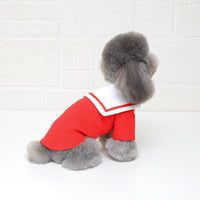 HKM-9243965 Sailor Style Cotton Outfit for Pets ¨C Casual Two-Legged Clothing in Various Sizes