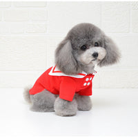 HKM-9243965 Sailor Style Cotton Outfit for Pets ¨C Casual Two-Legged Clothing in Various Sizes