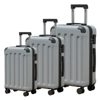 HKM-924435 Large Leather Travel Suitcase Set with Wheels - 4-Piece Luggage Collection for Easy Travel