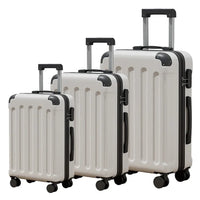 HKM-924435 Large Leather Travel Suitcase Set with Wheels - 4-Piece Luggage Collection for Easy Travel