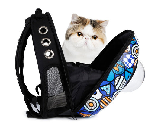 HKM-9245245 Space Capsule Pet Carrier Bag - Durable PC and Oxford Fabric with Ample Room for Comfort
