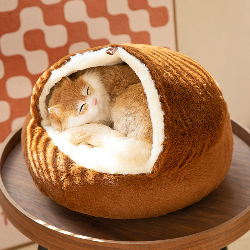HKM-9245629 All-Season Universal Pet House, Cozy Cat and Dog Bed, Semi-Closed Design for Warmth and Comfort