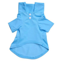 HKM-9245757 Solid Color Dog Polo Shirt with Lapel - Cozy Cotton T-Shirt for Pets