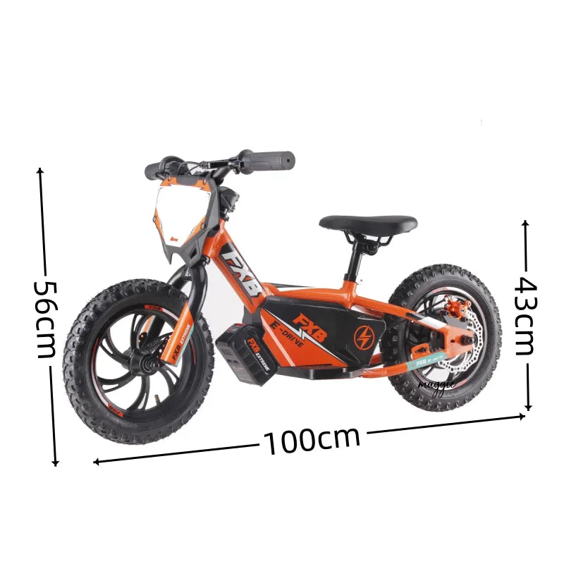 HKM-924627 16-Inch No Pedal Electric Bike for Kids - Lightweight Aluminum Alloy Frame, 250W Motor, Disc Brake System