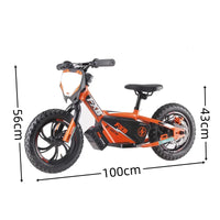 HKM-924627 16-Inch No Pedal Electric Bike for Kids - Lightweight Aluminum Alloy Frame, 250W Motor, Disc Brake System