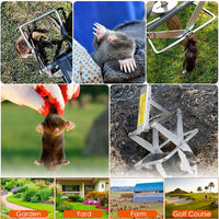 HKM-9247037 Effective 2-Pack Metal Mole Traps with Sensitive Trigger for Safe Garden Protection