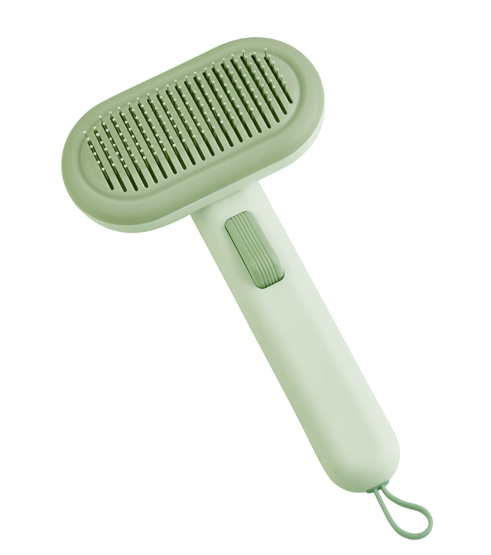 HKM-9247165 One-Click Cat and Dog Grooming Comb with Stainless Steel Blades, Available in Light Green, Pink, Light Gray
