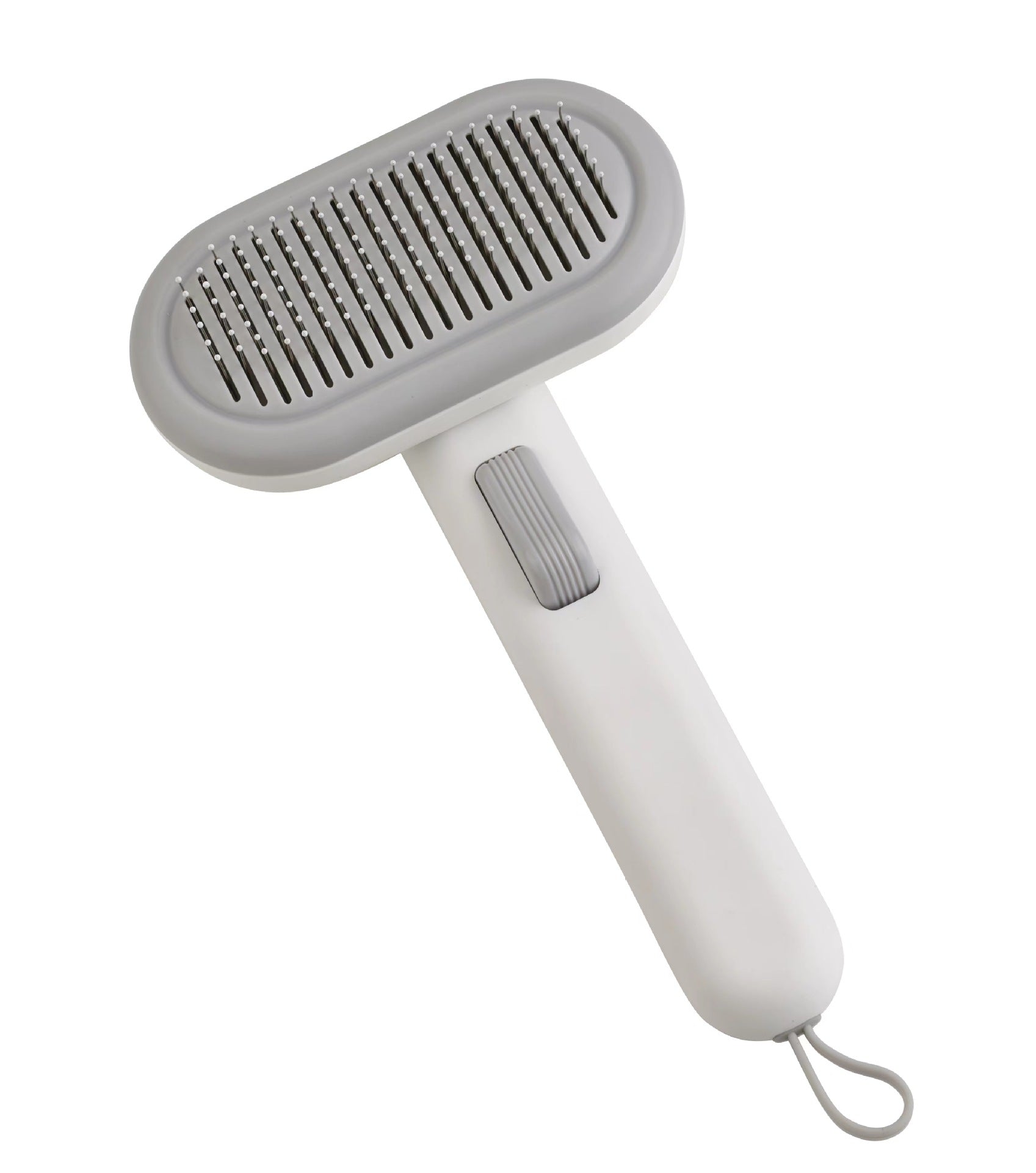 HKM-9247165 One-Click Cat and Dog Grooming Comb with Stainless Steel Blades, Available in Light Green, Pink, Light Gray