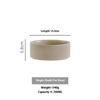 HKM-9247421 Ceramic Anti-Tumble Pet Bowl with Wooden Frame - Multiple Colors Available