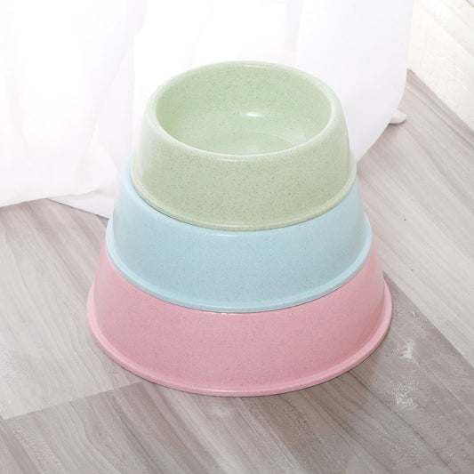 HKM-9247549 Nordic Style Simple Round Plastic Dog Bowl in Pink, Blue, and Green