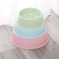 HKM-9247549 Nordic Style Simple Round Plastic Dog Bowl in Pink, Blue, and Green