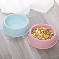 HKM-9247549 Nordic Style Simple Round Plastic Dog Bowl in Pink, Blue, and Green