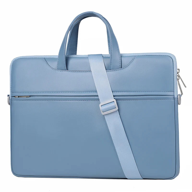 HKM-924755 Custom Logo Leather Laptop Briefcase Bag - Waterproof Organizer for Men and Women