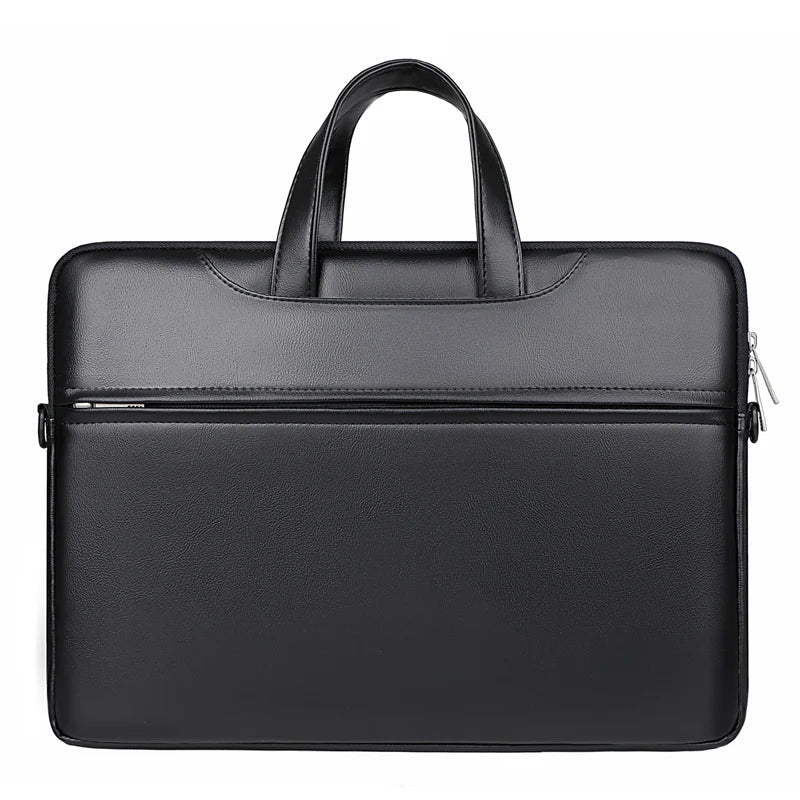 HKM-924755 Custom Logo Leather Laptop Briefcase Bag - Waterproof Organizer for Men and Women