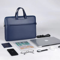 HKM-924755 Custom Logo Leather Laptop Briefcase Bag - Waterproof Organizer for Men and Women