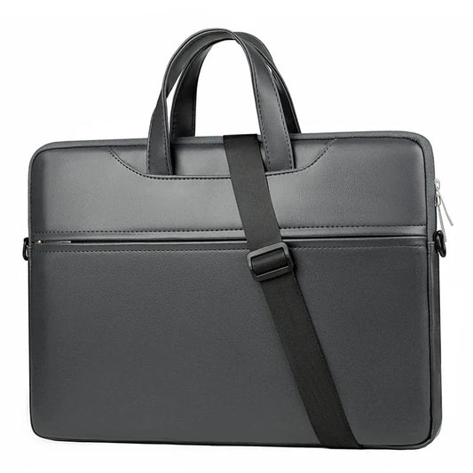 HKM-924755 Custom Logo Leather Laptop Briefcase Bag - Waterproof Organizer for Men and Women