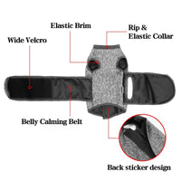 HKM-9247933 Double Layer Dark Gray Pet Sterilization Suit for Cats - Spring Collection