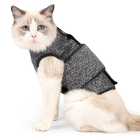 HKM-9247933 Double Layer Dark Gray Pet Sterilization Suit for Cats - Spring Collection