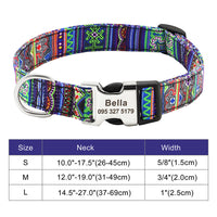 HKM-9249341 Personalized Nylon Pet Collar in Various Colors and Sizes S, M, L
