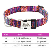HKM-9249341 Personalized Nylon Pet Collar in Various Colors and Sizes S, M, L