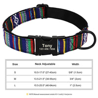 HKM-9249341 Personalized Nylon Pet Collar in Various Colors and Sizes S, M, L