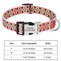 HKM-9249341 Personalized Nylon Pet Collar in Various Colors and Sizes S, M, L
